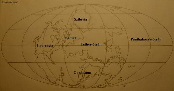 A Föld képe a perm időszakban. Kialakult a Pangea