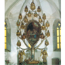Mutassa a 12. Jessze fája/Jézus családfája.  A 17. századi gyöngyöspatai oltár. Forrás: http://biblia.hu/a_biblia_a_magyar_kepzomuveszetben/esaias_jovendolesei képet